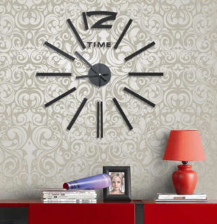 Nalepovací hodiny na stěnu v elegantním designu