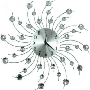 Elegantní umělecké nástěnné hodiny s krystaly