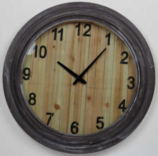 Nástěnné hodiny s patinou a dřevěným ciferníkem