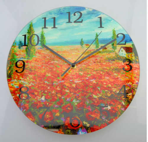 Kulaté skleněné nástěnné hodiny Renoir