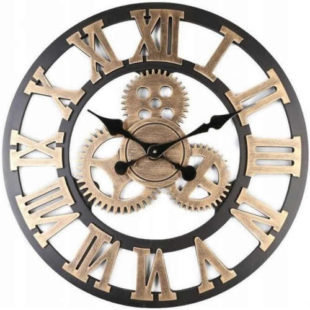 Velké 3D dřevěné nástěnné hodiny