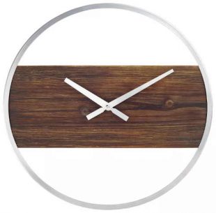 Moderní nástěnné hodiny v kombinaci kovu a dřeva