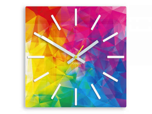 Barevné nástěnné hodiny v originálním designu