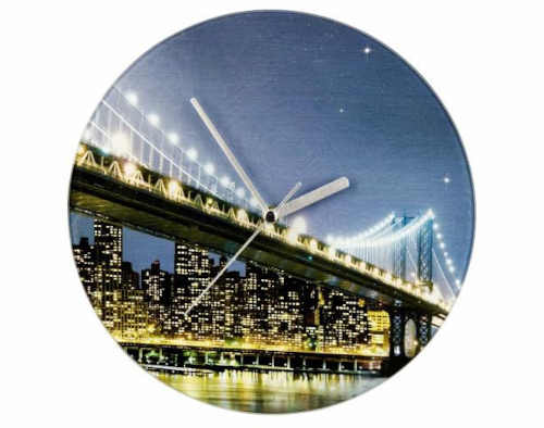 Nástěnné hodiny s fotografií Brooklyn bridge