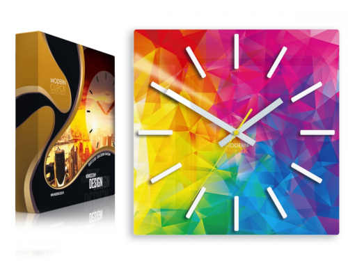 designové nástěnné barevné hodiny