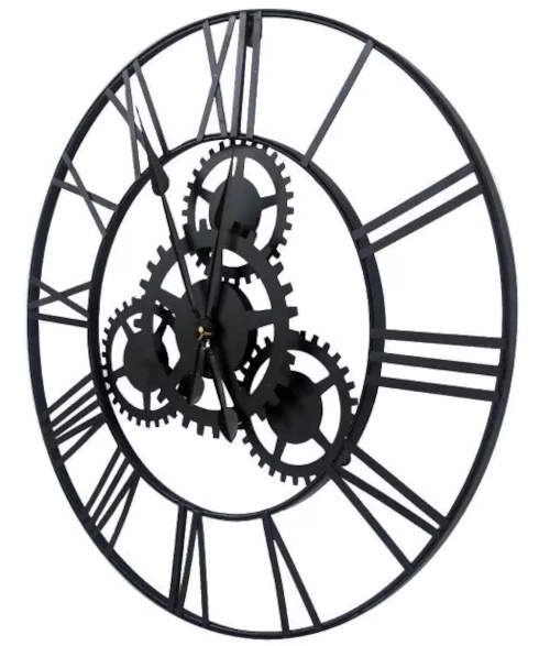 Kovové hodiny s ozubenými kolečky průměr 70 cm